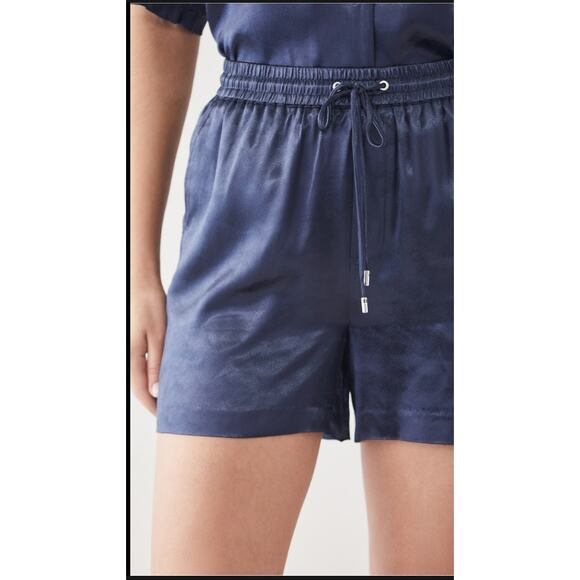 SCOTCH & SODA Women's Jacquard Elastic Shorts Large Blue Night Drawstring NWT - Picture 3 of 14